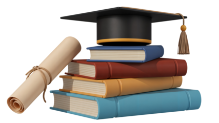 Celebrating Academic Achievement with Books and Diploma