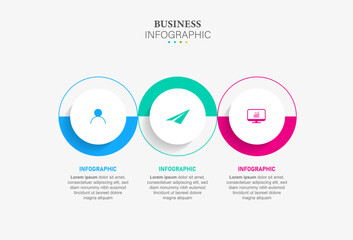 Business infographic template with 3 options, Abstract elements diagram or processes and business flat icon, Vector business template for presentation. Creative concept for infographic.