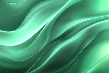 Obraz premium Flowing, vibrant, mint-green abstract curves