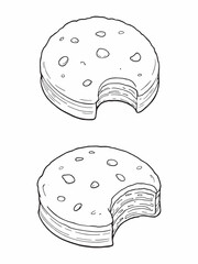 biscuits line art geometric design in minimal style.eps