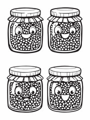 Black caviar elegant seafood simple line art minimalist style.eps