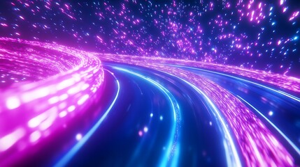 Futuristic, vibrant cosmic pathway