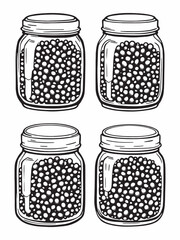 Black caviar luxury food fine dining illustration minimalist design.eps