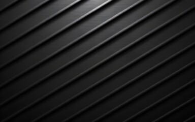 Obraz premium Black metal abstract background. Diagonal embossed stripes. Vector illustration. High quality