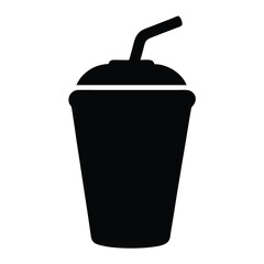 smoothie vector silhouette icon, black and white illustration of food.