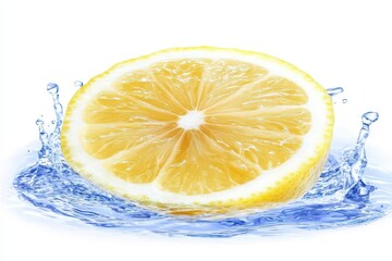 Fresh lemon slice in water splash (2)