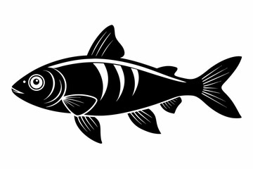 rainbowfish sihouette black vector