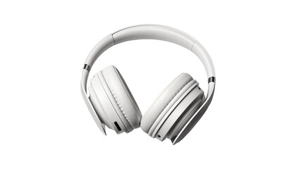 Modern White Wireless Headphones on Plain Background