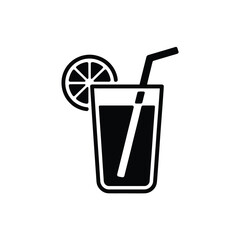 Refreshing Glass of Lemonade with Lemon Slice and Straw