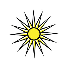 Radiant Sunburst Illustration with Yellow and Black Accents