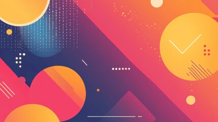 Obraz premium Vibrant abstract background featuring dynamic geometric shapes and gradients