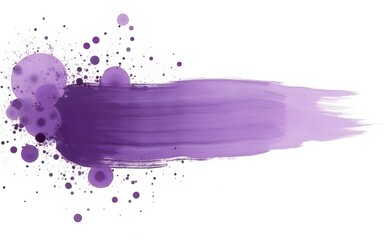 Purple brushstrokes and splatters on white; textured design. High quality