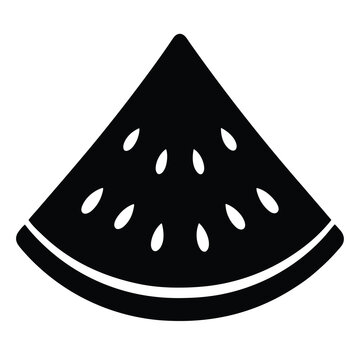 recommend clip art: watermelon slice vector silhouette icon, black and white illustration of food.