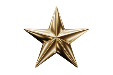 Fototapeta premium Radiant Golden Star Shining Brightly on White Background