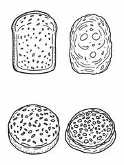Bread line art art piece for modern kitchens.eps