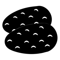 baked potato vector silhouette icon, black and white illustration of food.