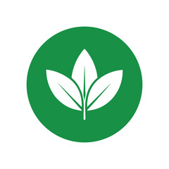Green circle logo with leaves