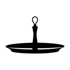 cheese platter vector silhouette icon, black and white illustration of food.