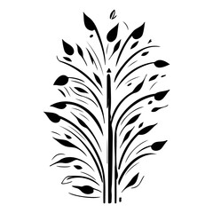Obraz premium Elegant botanical silhouette, graceful foliage motif for design projects, artistic creation