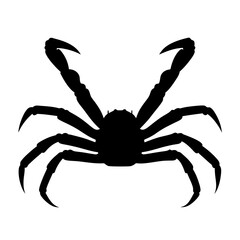 crab legs vector silhouette icon, black and white illustration of food.