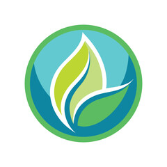 Green Leaf Logo in a Circular Badge