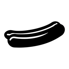 hot dog vector silhouette icon, black and white illustration of food.