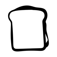 jam on toast vector silhouette icon, black and white illustration of food.