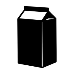 juice box vector silhouette icon, black and white illustration of food.
