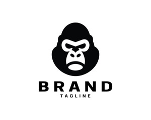 Gorilla head logo in bold flat black style
