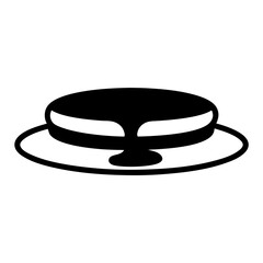 pancakes with syrup vector silhouette icon, black and white illustration of food.