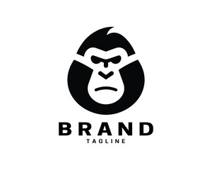 Gorilla head logo in clean black and white style