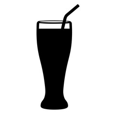 smoothie vector silhouette icon, black and white illustration of food.