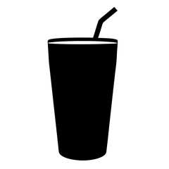 smoothie vector silhouette icon, black and white illustration of food.