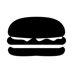 veggie burger vector silhouette icon, black and white illustration of food.
