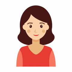 Cute girl vector on white background.