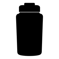 water bottle vector silhouette icon, black and white illustration of food.