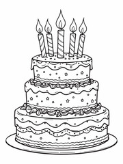 cake line art minimalist design for modern interiors.eps