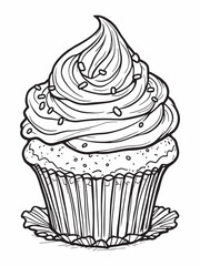 cake line art sleek and stylish illustration piece.eps