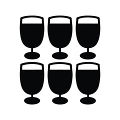 drinks vector silhouette icon, black and white illustration of drinks.