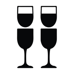 drinks vector silhouette icon, black and white illustration of drinks.
