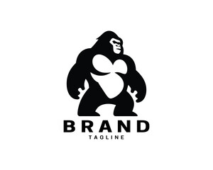 Mighty gorilla logo icon in bold black and white