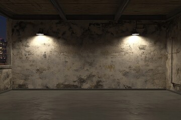 Industrial loft at night