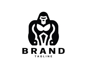Gorilla logo design symbol in modern minimalist style