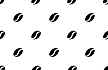 seamless pattern with black coffee on white background