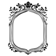 Ornate botanical frame artwork with detailed leafy accents and smooth edges