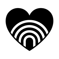 Black and White Heart Rainbow.eps