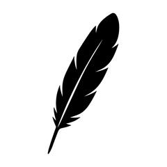 Fototapeta premium Black Silhouette of Feather.