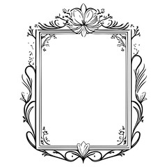 Elegant botanical frame design with delicate floral ornamentation and details