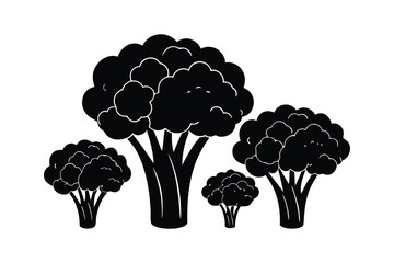 Broccoli Silhouette Vector Vegetable Art Design 01 