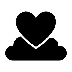 Heart Cloud Symbol. love and affection, perfect for Valentine's Day concepts. vector: Ideal for use as a tattoo, icon, web graphic design, and infographic concepts."